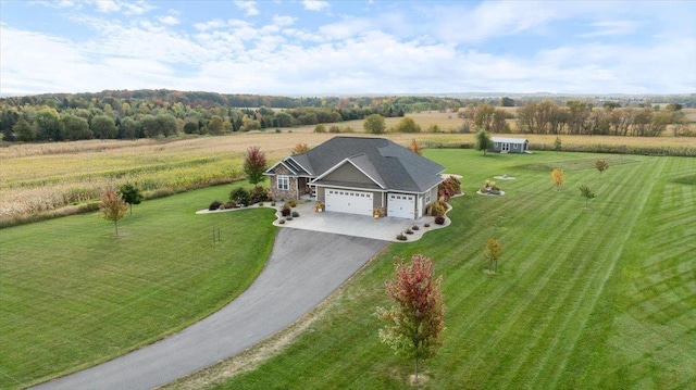 bird's eye view with a rural view