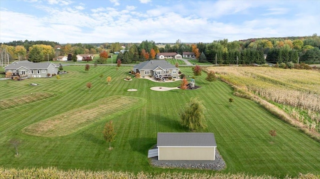 bird's eye view featuring a rural view