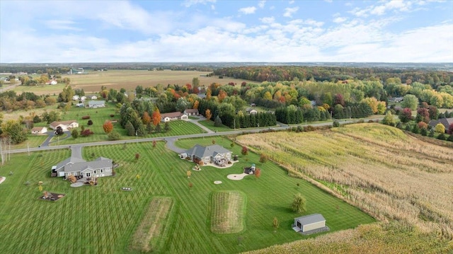 drone / aerial view with a rural view