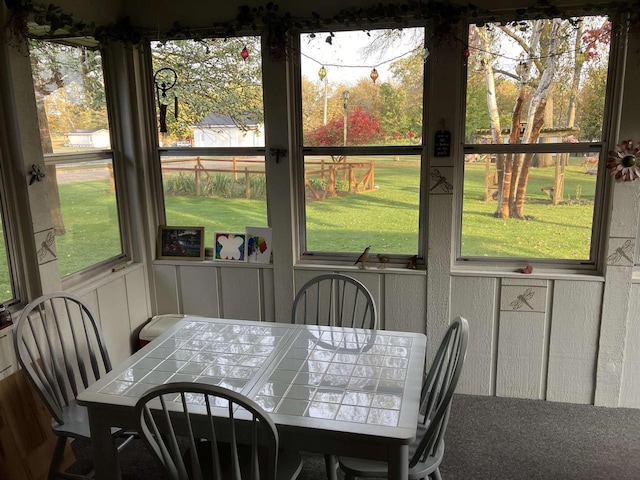 sunroom / solarium with a healthy amount of sunlight