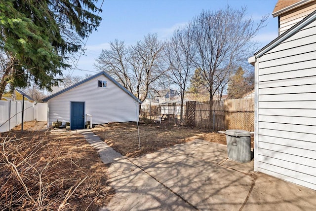 exterior space with a patio and a fenced backyard