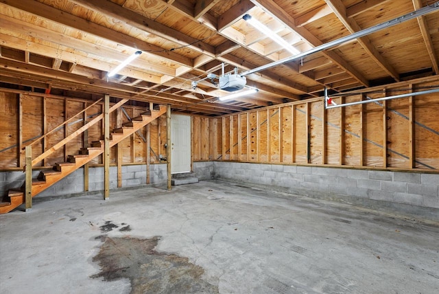 garage featuring a garage door opener