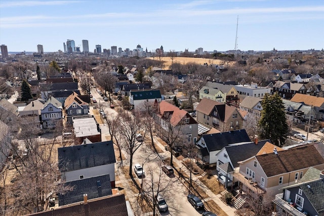 aerial view with a residential view