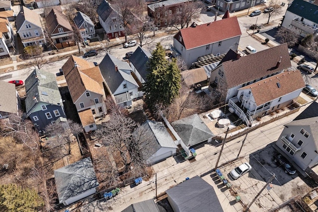 bird's eye view with a residential view