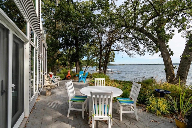3018 Waubesa Ave, Madison, WI 53711 - view of patio / terrace featuring a water view and outdoor dining area