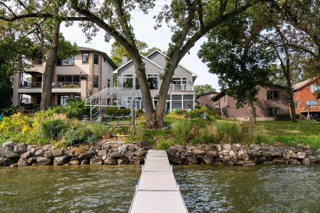 3018 Waubesa Ave, Madison, WI 53711 - dock with a water view and a balcony