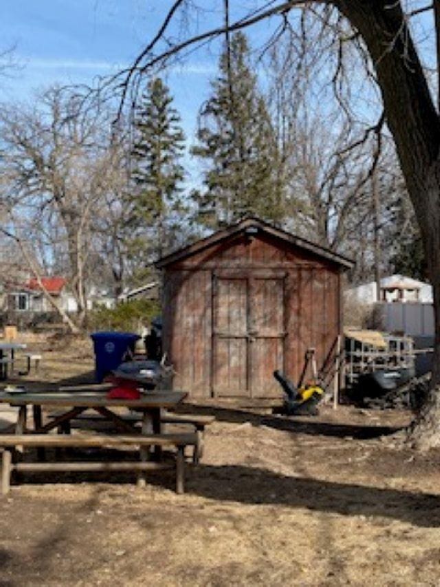 view of shed