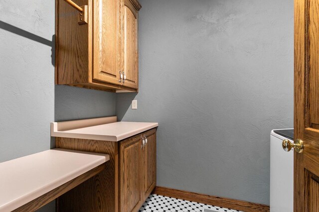 bathroom with a textured wall