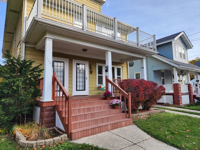 view of front of house featuring covered porch