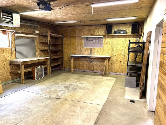 interior space with a workshop area