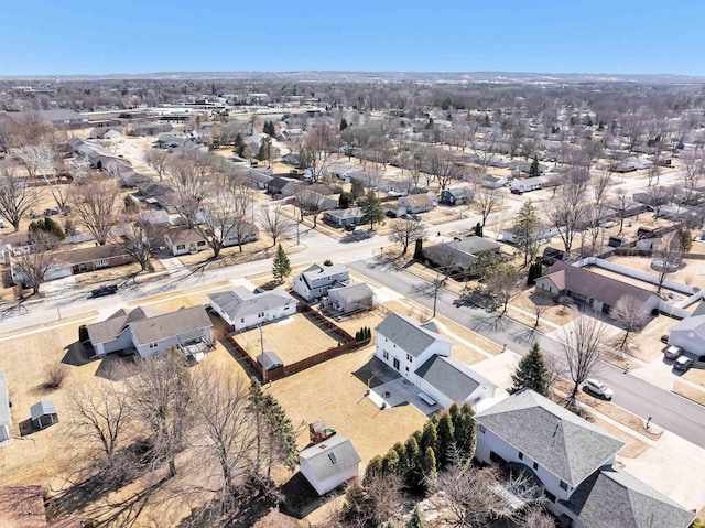 bird's eye view with a residential view