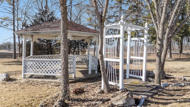 view of yard featuring a gazebo