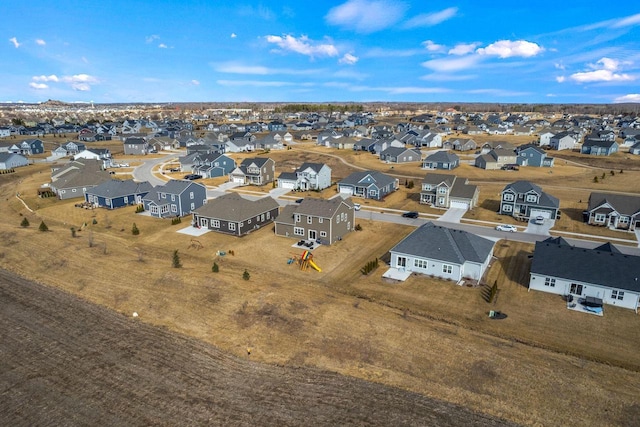 drone / aerial view with a residential view