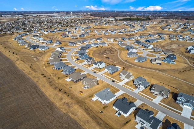 aerial view with a residential view