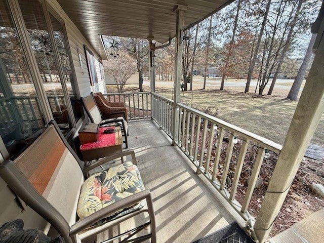 deck featuring covered porch