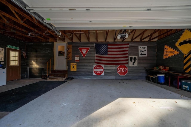 garage featuring a garage door opener