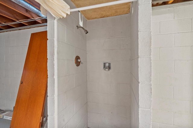 full bathroom featuring a tile shower