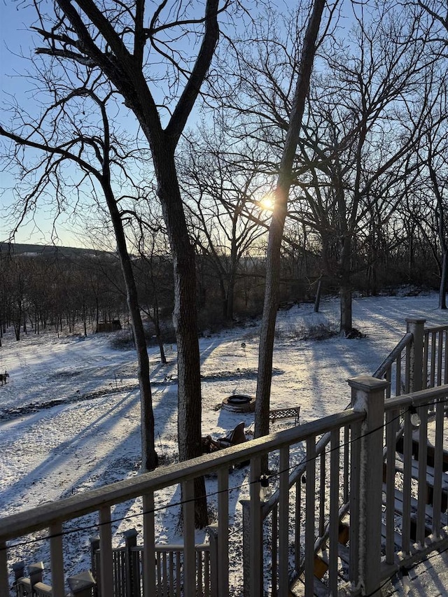 view of snowy yard