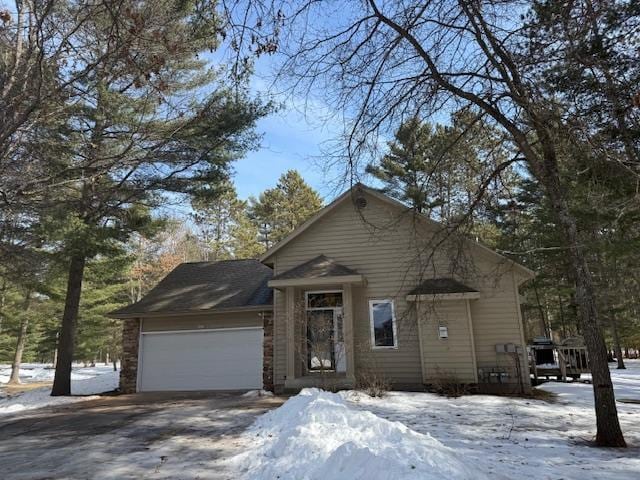 view of front of home with a garage