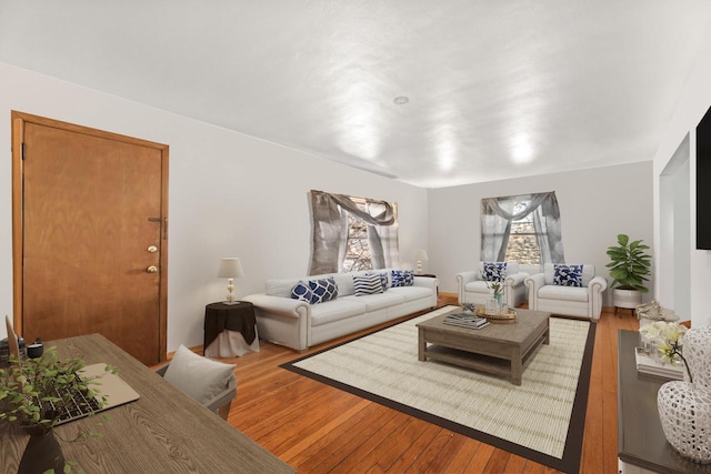 living room featuring hardwood / wood-style floors