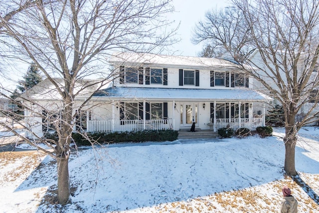 view of front of property featuring covered porch