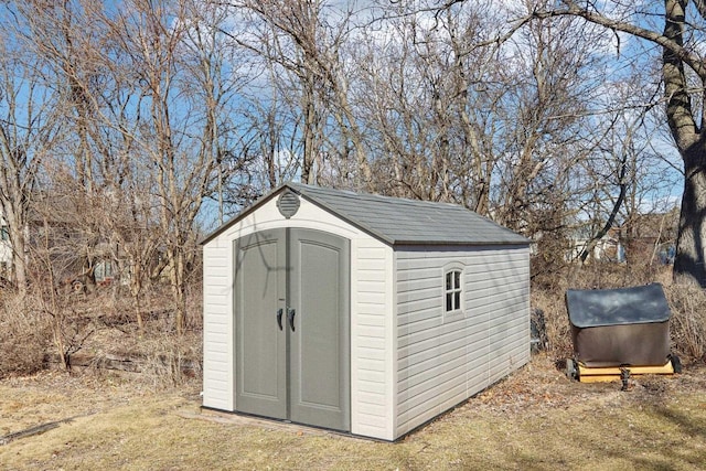 view of shed