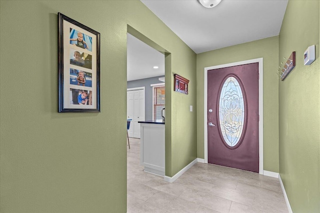 entryway with baseboards