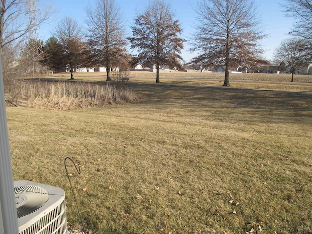 view of yard with central air condition unit