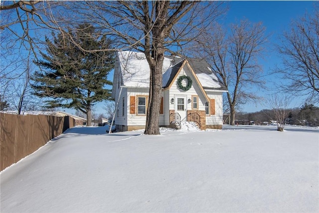 view of front of property with fence