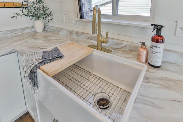 details featuring light countertops and a sink