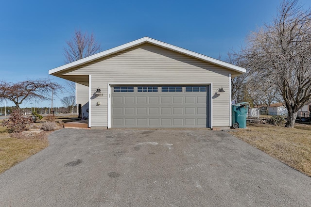 view of detached garage