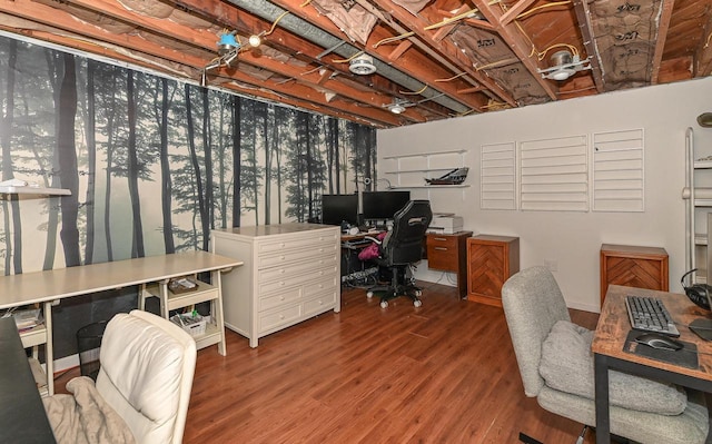 home office featuring wood finished floors