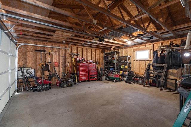 garage featuring a garage door opener