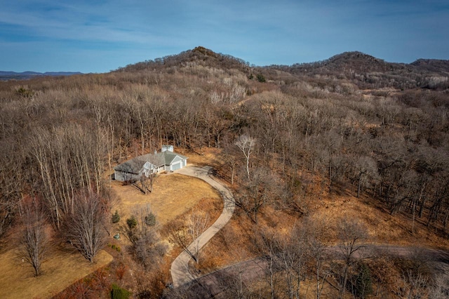 aerial view featuring a mountain view