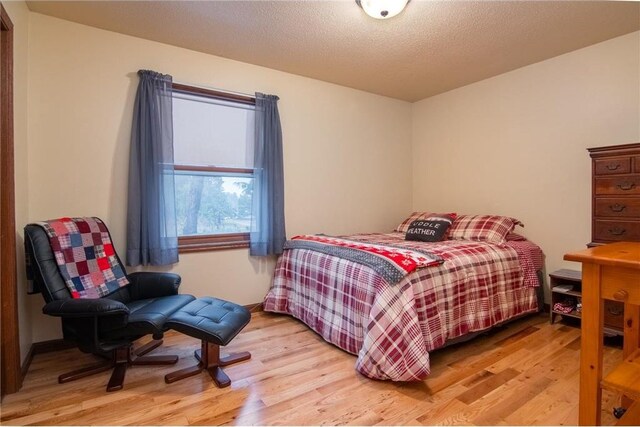 227 Donatelle St, Amery, WI 54001 - bedroom featuring light wood-style flooring and a textured ceiling