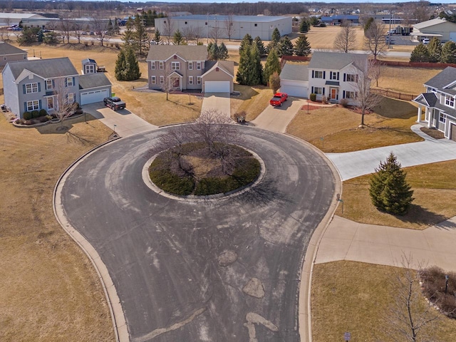 drone / aerial view with a residential view