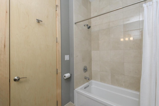 full bathroom featuring shower / bath combination with curtain