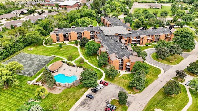 drone / aerial view with a residential view