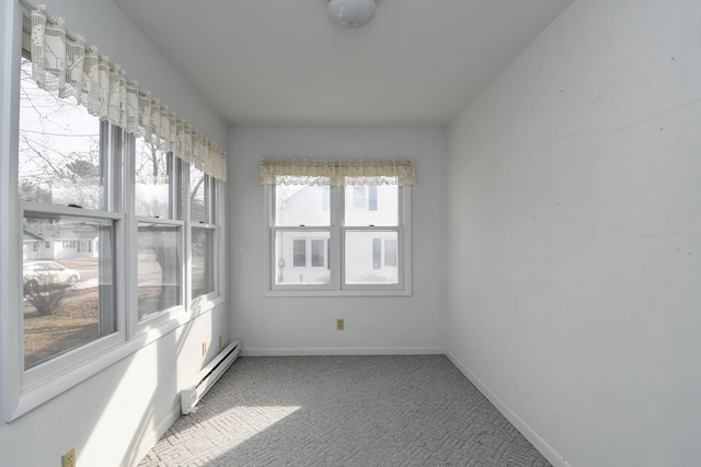 interior space featuring a baseboard heating unit