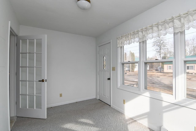 interior space featuring baseboards and carpet floors