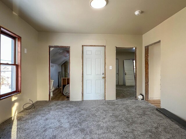 unfurnished bedroom featuring multiple windows and carpet floors