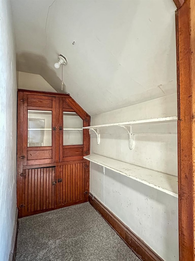 interior space featuring lofted ceiling