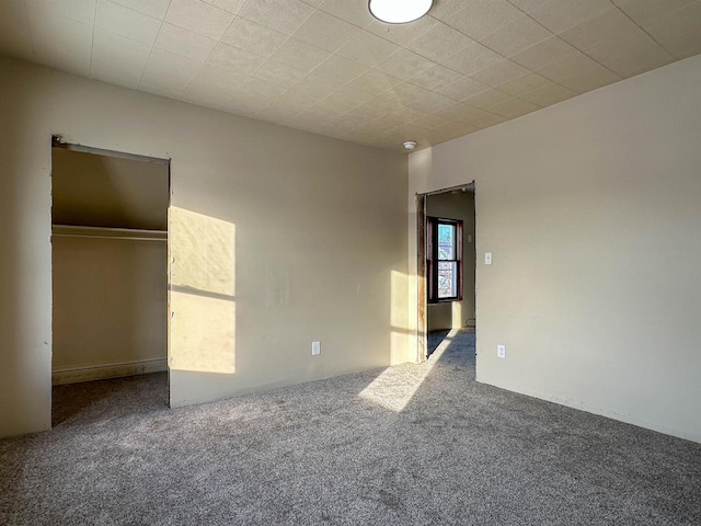 unfurnished bedroom with carpet flooring and a closet