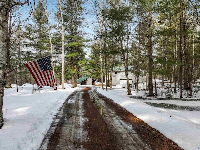 view of road with driveway