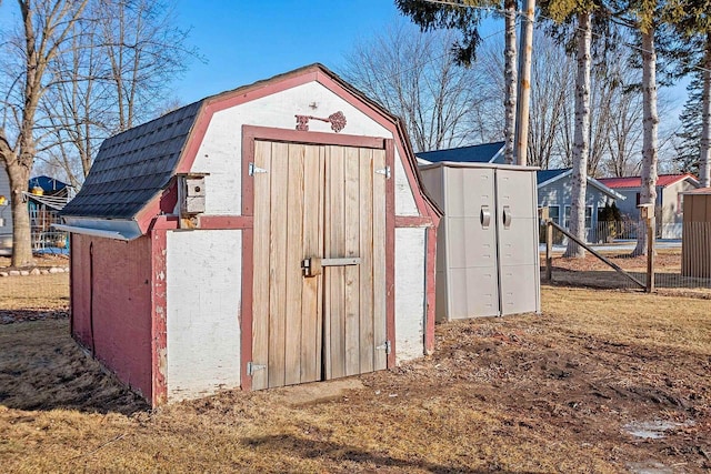 view of shed