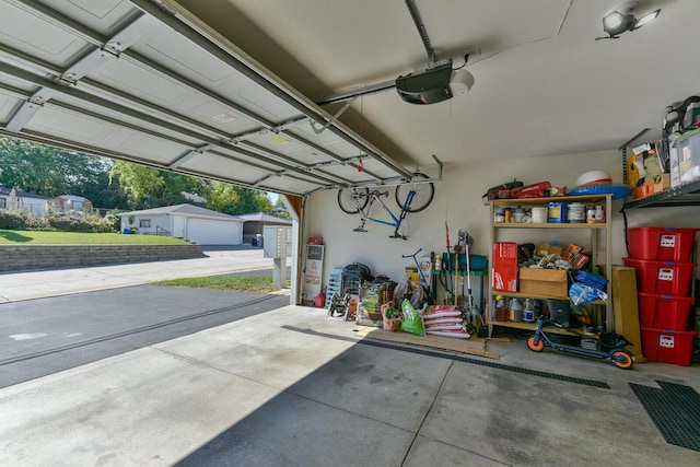 garage featuring a garage door opener