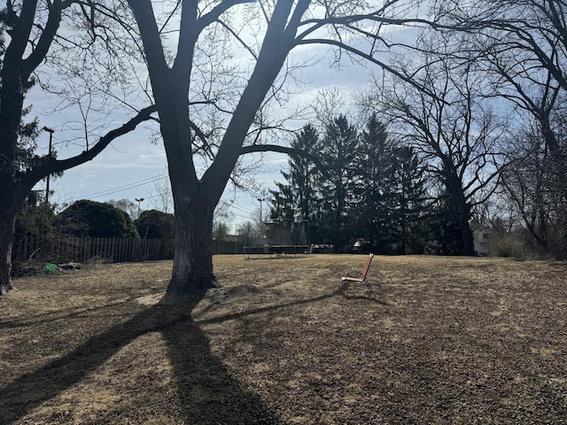 view of yard with fence