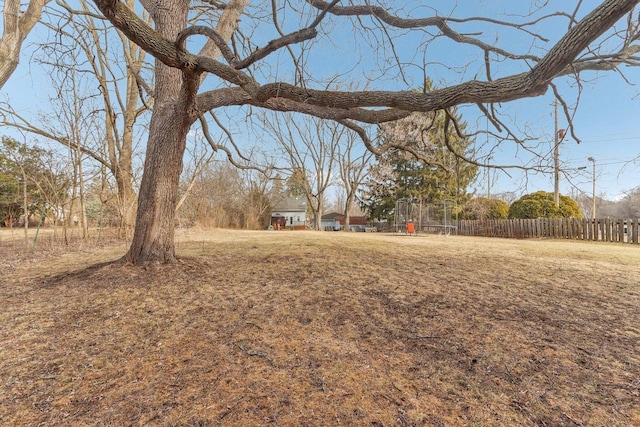 view of yard featuring fence