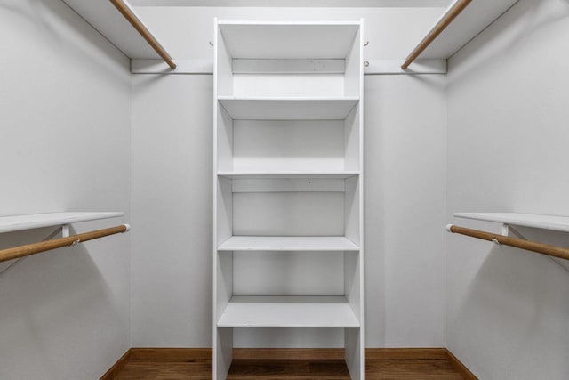 spacious closet featuring wood finished floors