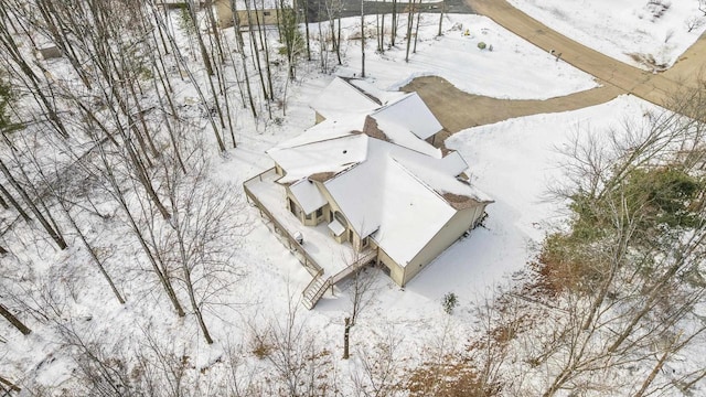 view of snowy aerial view